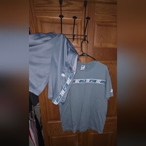 Nike Men's Slate Grey Short Sleeve Logo Te And Shorts Set